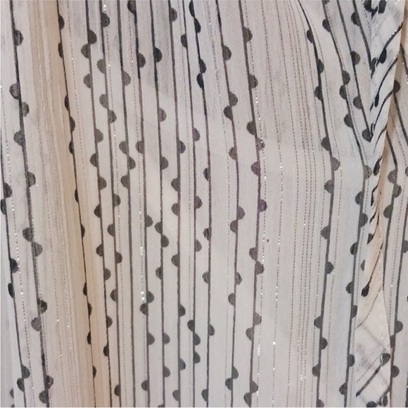 Banana Republic White Black Dot Sheer Chiffon Boho Midi Dress - Picture 8 of 14